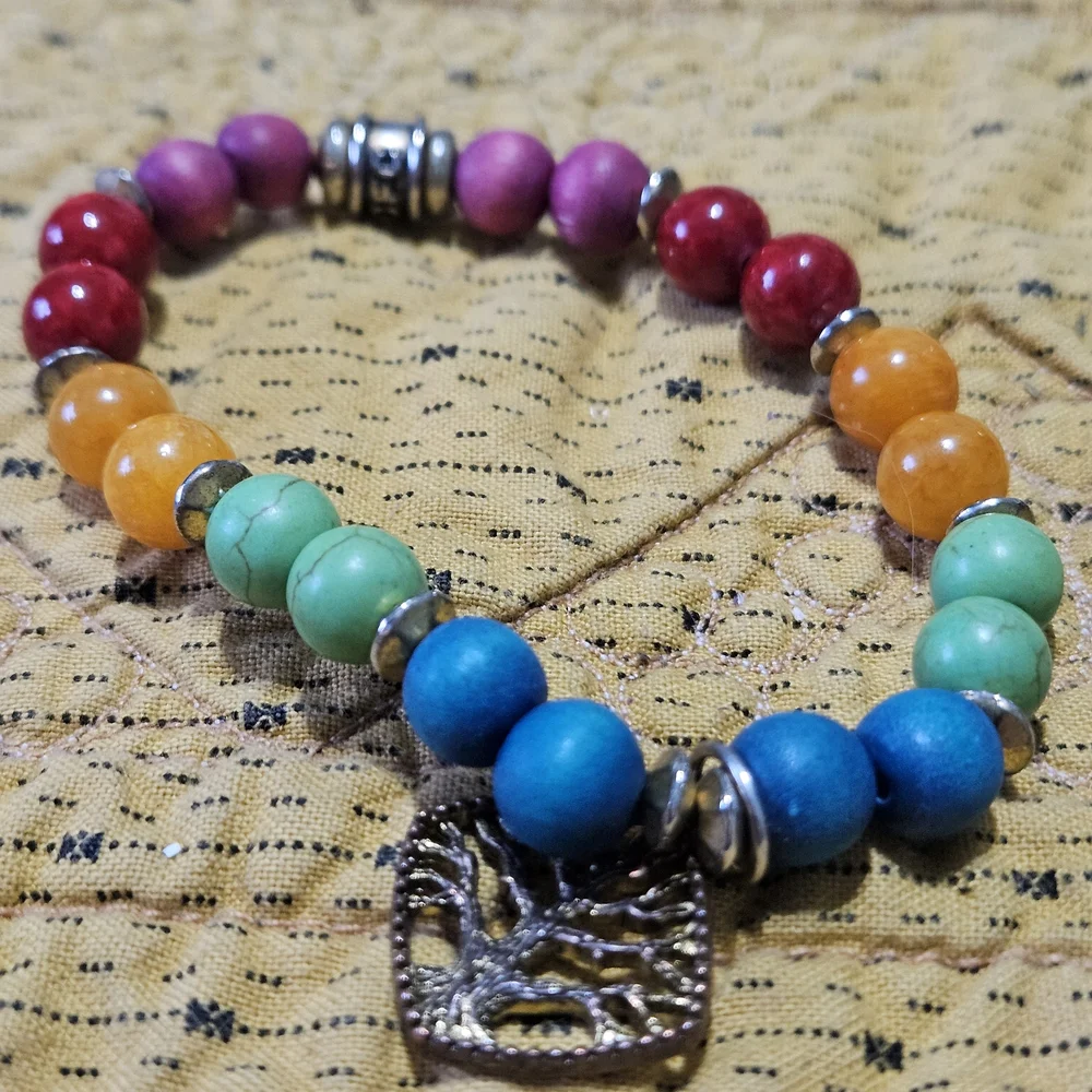 Ten Precious Stone Colorful Beaded Bracelet Set - Picture 11 of 16